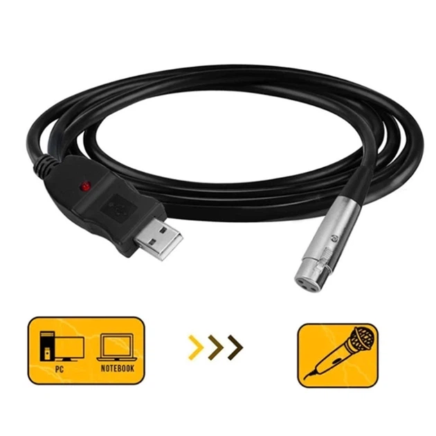 Кабель для микрофона U&P USB 2.0 - XLR 3 м Black (SWE-UTX3-BK) - изображение 3