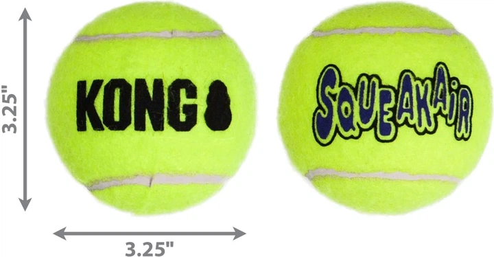 Іграшка KONG AirDog SqueakAir Ball повітряний тенісний м'яч для собак для собак середніх і великих порід, L 2 шт (35585775555) - зображення 3