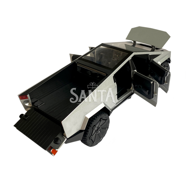 Игрушечная металлическая машинка Tesla Cybertruck «Автопром» Тесла Кибертрак, свет, звук, откр. двери, багажник, капот, серебро, 23*8*8 (Т7777) - изображение 4