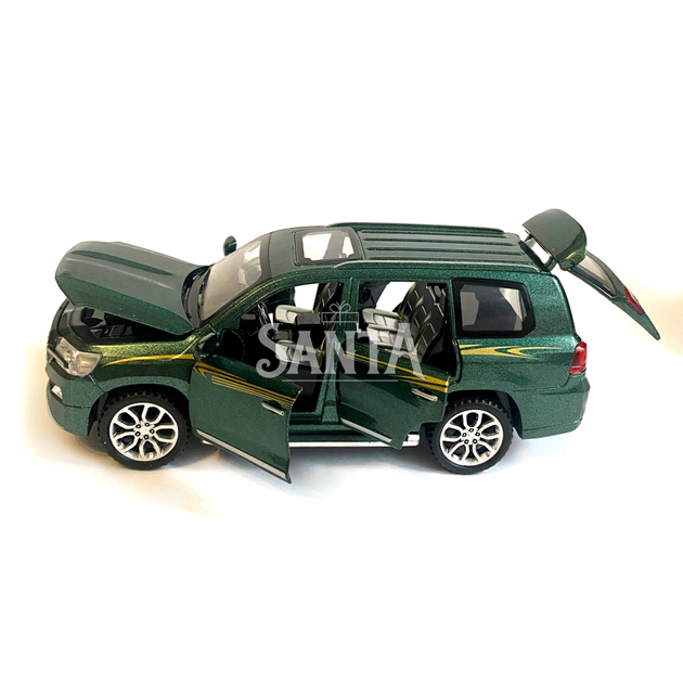 Машинка металева Toyota Land Cruiser «AutoExpert» Toyota джип зелений, звук, світло, інерц., відкр. двері, багаж, капот, 15*6*6 см (11701W) - зображення 6