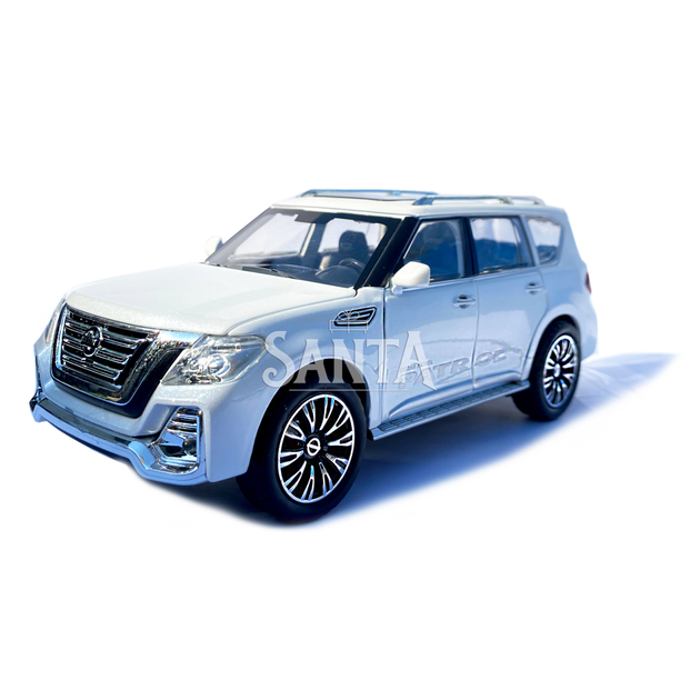 Игрушечная машинка металлическая Nissan Patrol (Ниссан) «Автопром», белая, батар., свет, звук, откр.двери, от 3 лет, 22*9*8, (7573) - изображение 3