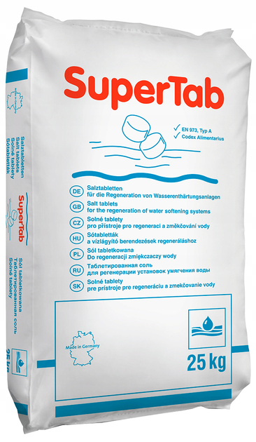 Соль таблетированная K+S SuperTab 25 кг для систем очистки воды – фото ...