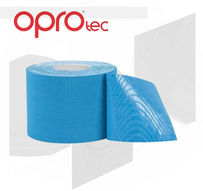 Кинезио тейп (Кинезиологический тейп) OPROtec Kinesiology Tape Blue 5cм*5м (TEC57542) - изображение 1
