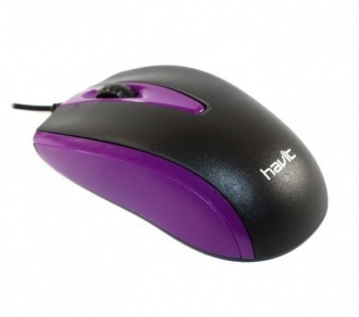Дротова миша HAVIT HV-MS871 USB Purple (1200 DPI, 3 кл) - изображение 2