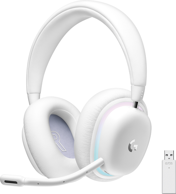 Акція на Навушники Logitech G735 Wireless Gaming Headset OFF WHITE (981-001083) від Rozetka