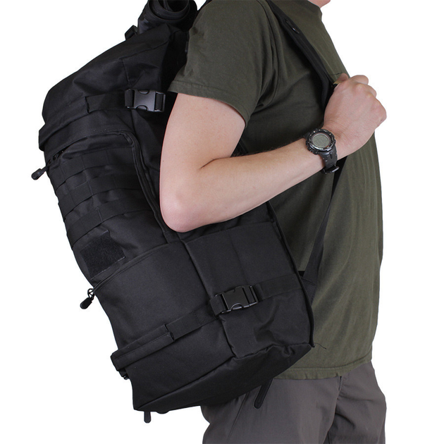 Трансформер рюкзак-сумка водонепроникний de esse 8825-black Чорний - зображення 2