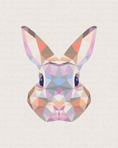 Картина по номерам "Кролик в мозаике" BrushMe холст на подрамнике 40х50см BS52252 - Фото 1 Картина по номерам "Кролик в мозаике" BrushMe холст на подрамнике 40х50см BS52252 - изображение 1