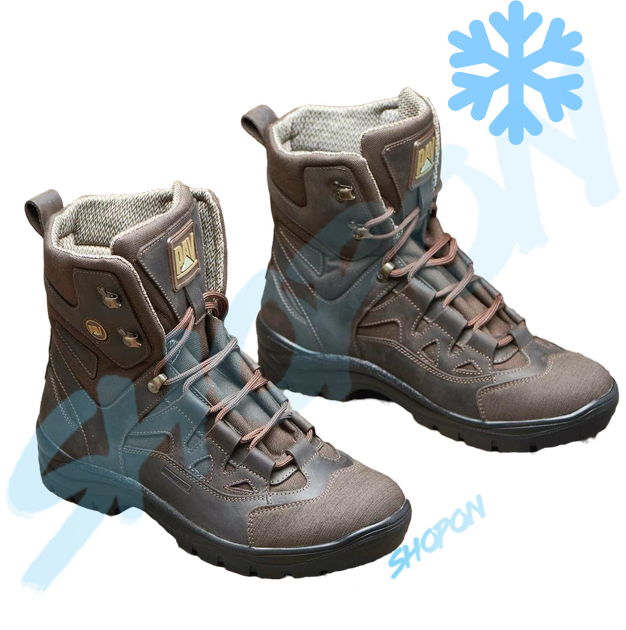 Берці зимові черевики тактичні чоловічі, туфлі тактичні чоловічі берці зимові, натуральна шкіра, розмір 44, Bounce ar. SF-UJ-2144, колір коричневий - зображення 2