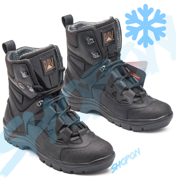 Берці зимові черевики тактичні чоловічі, туфлі тактичні чоловічі берці зимові, натуральна шкіра, розмір 45, Bounce ar. YU-UL-2045, колір чорний - зображення 1
