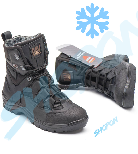 Берці зимові черевики тактичні чоловічі, туфлі тактичні чоловічі берці зимові, натуральна шкіра, розмір 45, Bounce ar. YU-UL-2045, колір чорний - зображення 2