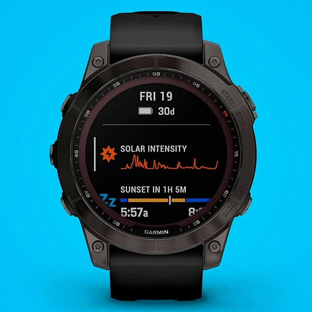 Спортивные часы Garmin Fenix 7 Sapphire Solar Carbon Gray DLC Titanium with Black Band - Фото 3 Спортивные часы Garmin Fenix 7 Sapphire Solar Carbon Gray DLC Titanium with Black Band - изображение 3