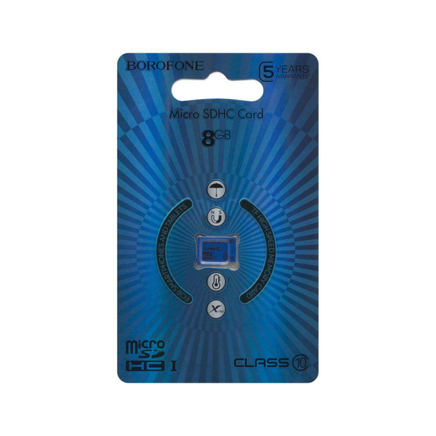 Карта Пам'яті Borofone MicroSDHC 8gb 10 Class Колір Синій - изображение 2