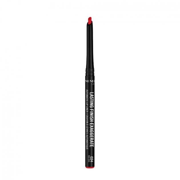 Kredka do ust Rimmel Lasting Finish Exaggerate 024 Red Diva (3616303004422) - obraz 3