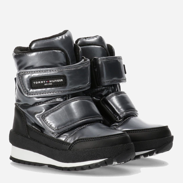 Śniegowce dziewczęce Tommy Hilfiger T3A5-32434-1485918- 38 Ciemno srebrne (8052578025482) - obraz 2