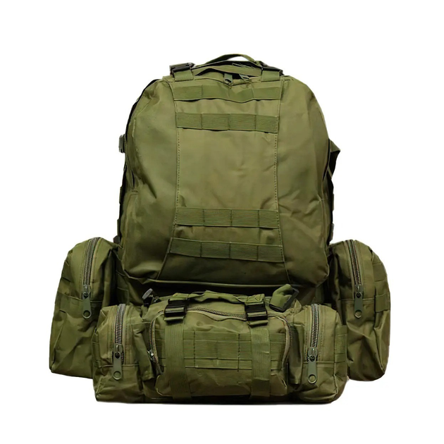 Тактичний рюкзак з підсумками "B08 oliva - Оливковий" 55л, рюкзак штурмовий чоловічий (VS7005341) - изображение 1