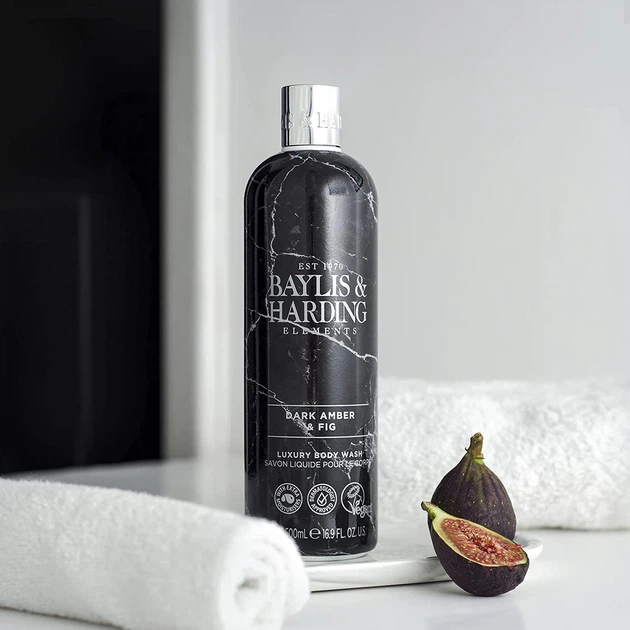 Парфюмированный гель для душа Baylis & Harding Elements Dark Amber & Fig Luxury Body Wash 500 мл - изображение 3