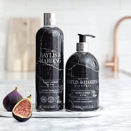 Парфюмированный гель для душа Baylis & Harding Elements Dark Amber & Fig Luxury Body Wash 500 мл - изображение 7