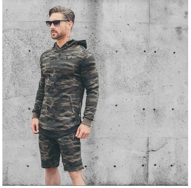 Кофта чоловіча спортивна реглан з капюшоном Aesthetic Revolution зелений камуфляжний XL - зображення 7