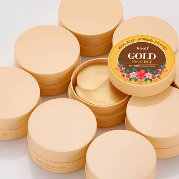 Гидрогелевые патчи с золотом и маточным молочком Petitfee Koelf Gold & Royal Jelly Eye Patch - изображение 8
