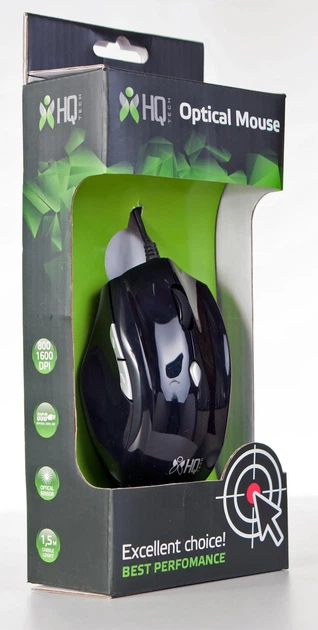 Мышь HQ-Tech HQ-MA2500 Black, USB, Optical 800/1600DPI, Box - изображение 4