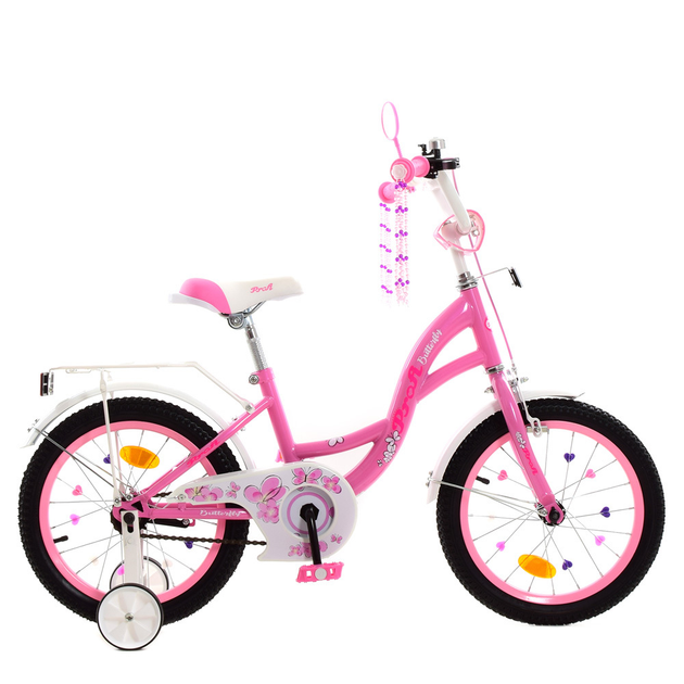 Дитячий велосипед для дівчинки Profi Butterfly 18 дюймів з кошиком та ...