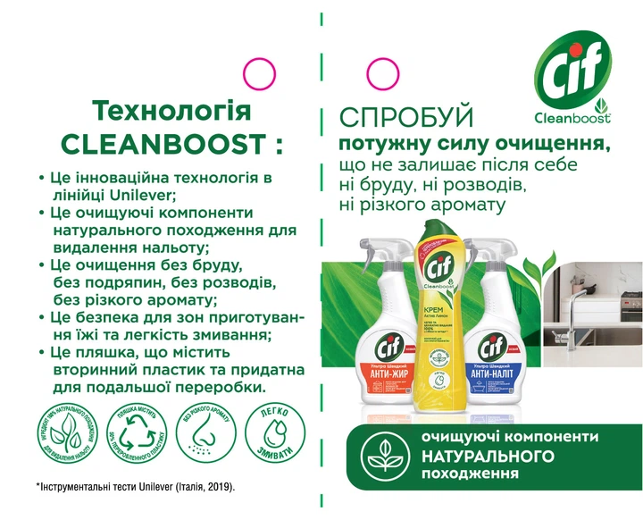 Крем для чищення Cif Актив Лимон 750 мл (8712561910750/8720182847218) - изображение 5