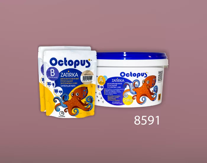 Затирка для плитки и мозаики Octopus Zatirka цвет 8591 эпоксидная 2,5 кг - Фото 2 Затирка для плитки и мозаики Octopus Zatirka цвет 8591 эпоксидная 2,5 кг - изображение 2