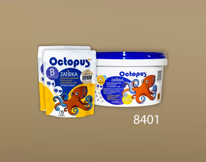 Затирка для плитки и мозаики Octopus Zatirka цвет 8401 эпоксидная 2,5 кг - Фото 2 Затирка для плитки и мозаики Octopus Zatirka цвет 8401 эпоксидная 2,5 кг - изображение 2