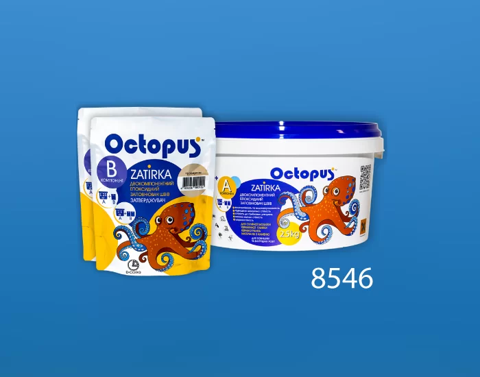 Фуга для плитки і мозаїки Octopus Zatirka колір 8546 епоксидна 2,5 кг - зображення 2