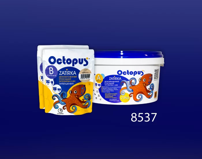 Фуга для плитки і мозаїки Octopus Zatirka колір 8537 епоксидна 2,5 кг - зображення 2