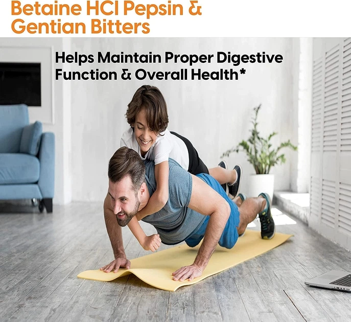 Бетаин гидрохлорид + пепсин Doctor's Best Betaine HCL Pepsin & Gentian Bitters (Helps promote digestive efficiency),120 капсул - изображение 7