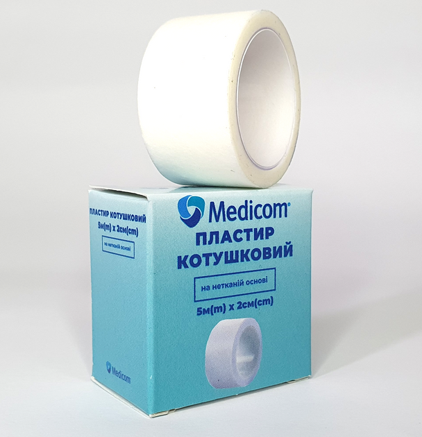 Пластир медичний котушковий MEDICOM® на полімерній основі розмір 5м*2см - зображення 1
