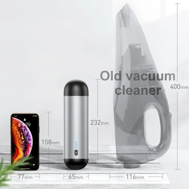 Автомобільний пилосос Baseus Capsule Cordless Vacuum Cleaner |65W, 21min, 4000Pa| Silver ручний акумуляторний - зображення 8