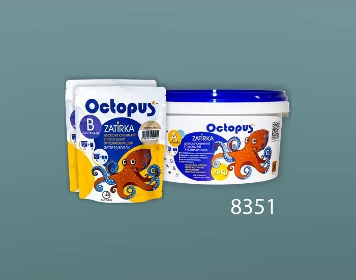 Затирка для плитки и мозаики Octopus Zatirka цвет 8351 эпоксидная 2,5 кг - Фото 2 Затирка для плитки и мозаики Octopus Zatirka цвет 8351 эпоксидная 2,5 кг - изображение 2
