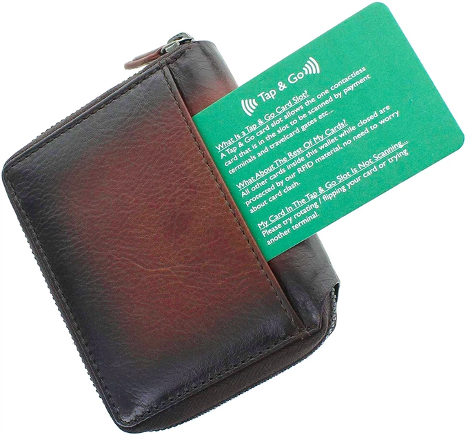Кошелек мужской кожаный на молнии Visconti AT65 Mondello c RFID Burnish Tan - Фото 5 Кошелек мужской кожаный на молнии Visconti AT65 Mondello c RFID Burnish Tan - изображение 5
