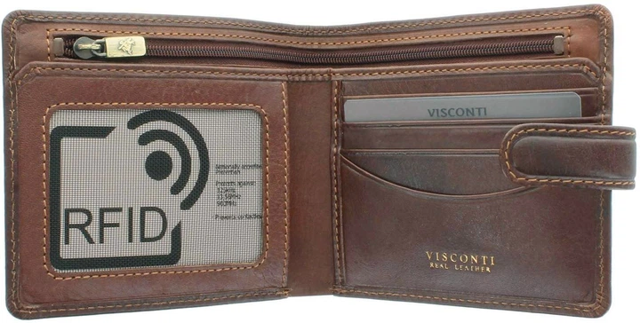 Чоловічий шкіряний портмоне Visconti Massa TSC41 brown (RFID) - зображення 2