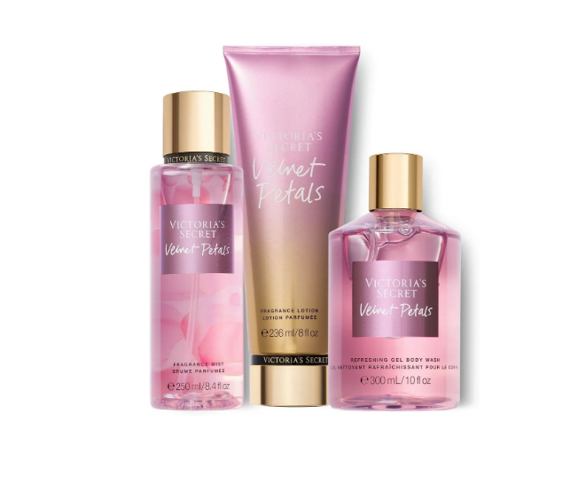 Парфюмированный набор спрей, лосьон для тела и гель для душа Velvet Petals от Victoria’s Secret 1159764466 (Розовый, 236/250/300ml) - Фото 1 Парфюмированный набор спрей, лосьон для тела и гель для душа Velvet Petals от Victoria’s Secret 1159764466 (Розовый, 236/250/300ml) - изображение 1