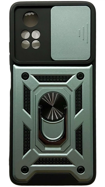 Чохол Camshield з кільцем-підставкою на Poco X4 Pro 5G зелений - Фото 1 Чохол Camshield з кільцем-підставкою на Poco X4 Pro 5G зелений - зображення 1