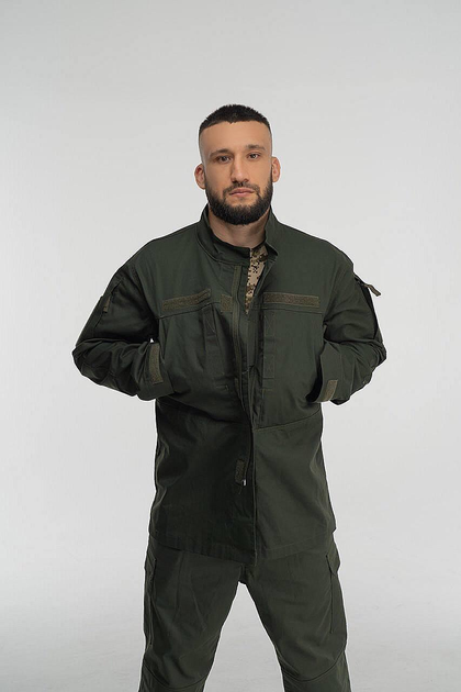 Тактическая военная форма комплект костюм, ( Куртка + Штаны ), Камуфляж " Олива ", Размер: XL - изображение 1