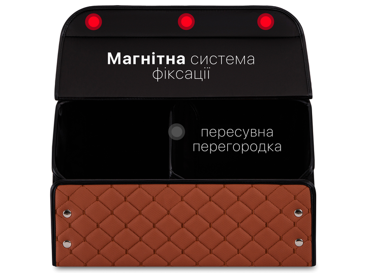 Автомобильный органайзер (саквояж) в багажник Audi/Ауди коричневый размер M с премиум экокожи 0213M - изображение 2