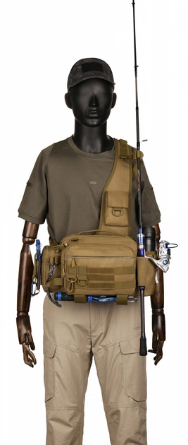 Сумка спиннингиста для ходовой рыбалки Protector Plus X229 coyote - Фото 6 Сумка спиннингиста для ходовой рыбалки Protector Plus X229 coyote - изображение 6