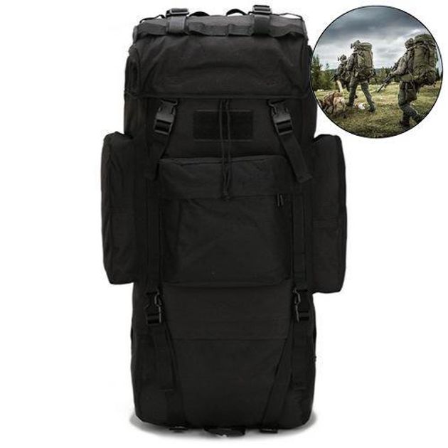 Рюкзак тактический Storm Solo 65л; 72х32х22см. MOLLE. Рюкзак-баул Штурм a-21-black. - изображение 1