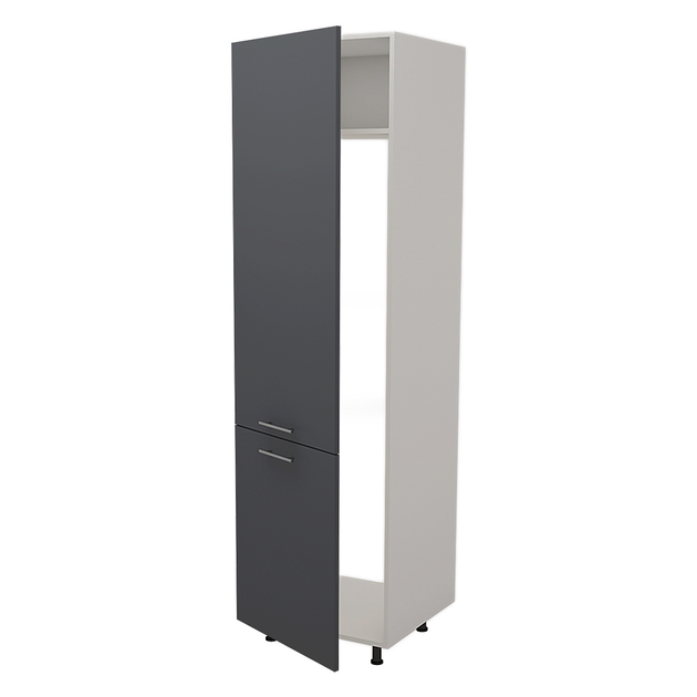 Кухонный пенал для холодильника Roko Луна 60х56х213.2 см Серый Пепел ...