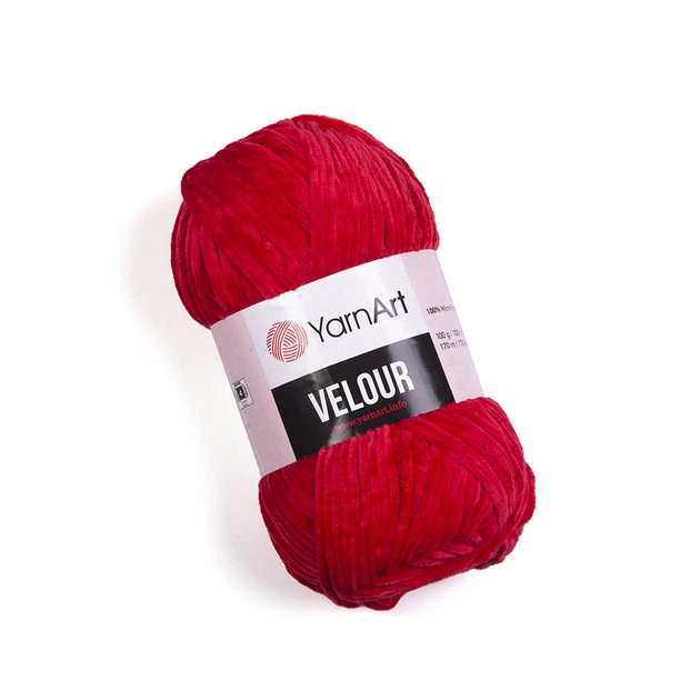 Пряжа велюрова YarnArt Velour (ЯрнАрт Велюр) 846 червоний - Фото 1 Пряжа велюрова YarnArt Velour (ЯрнАрт Велюр) 846 червоний - изображение 1