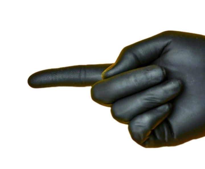 Нитриловые перчатки Medicom SafeTouch® Black (5 грамм) без пудры текстурированные размер XS 100 шт. Черные - изображение 2