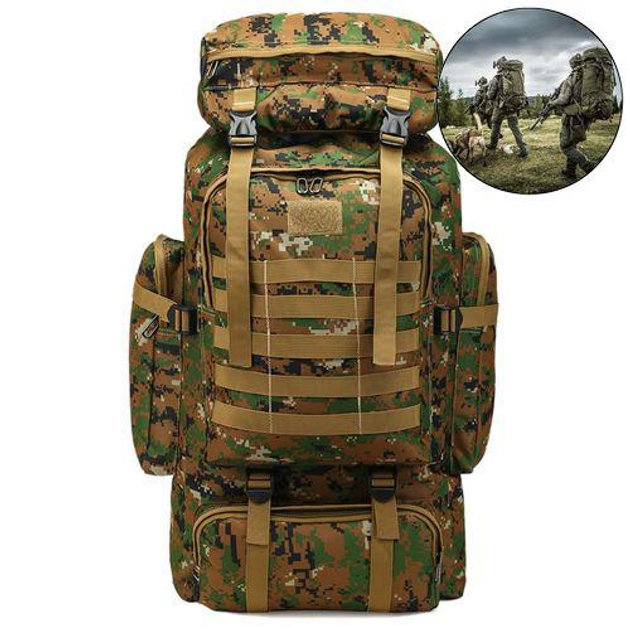 Рюкзак тактический Storm Solo-2 80л; 72х32х22см. MOLLE. Рюкзак-баул Штурм a-804-pixel2. - изображение 1