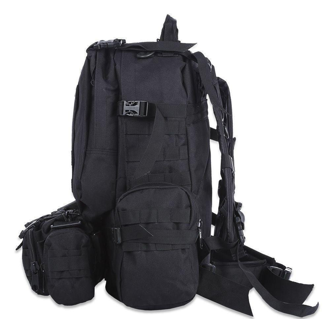 Рюкзак тактический с подсумками MHZ B08 черный, 55 л - изображение 2