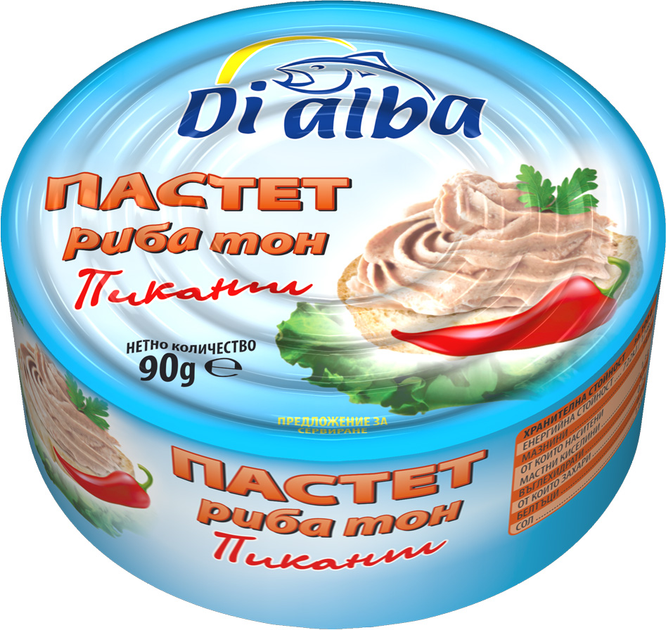 Паштет из тунца Di Alba Пикант 90 г (3800059208320) – купить в Украине ...