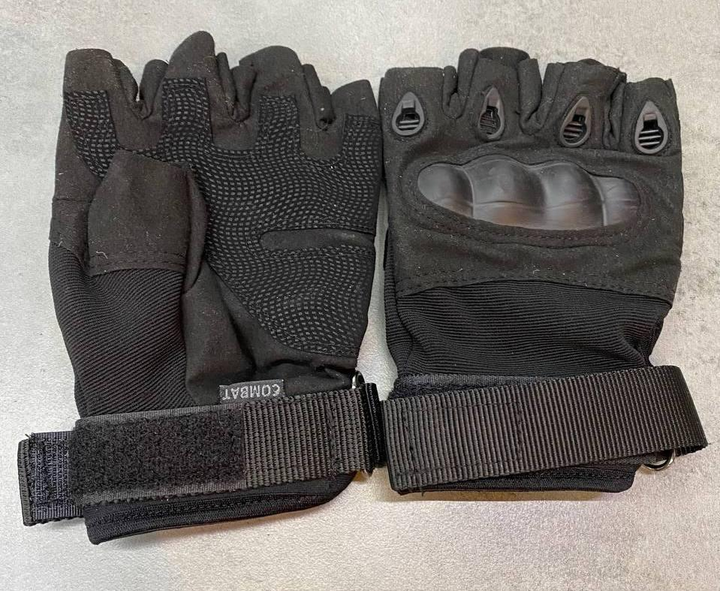 Перчатки тактические Безпальцеві, цвет Черный, размер XL - изображение 1