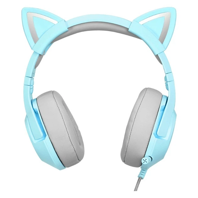 Игровые наушники Onikuma K9 с микрофоном и LED RGB подсветкой кошачьи ушки проводные Green - Фото 6 Игровые наушники Onikuma K9 с микрофоном и LED RGB подсветкой кошачьи ушки проводные Green - изображение 6